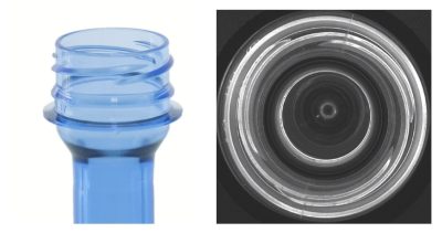 Examining the threads of a neck bottle with a PCCD catadioptric lens